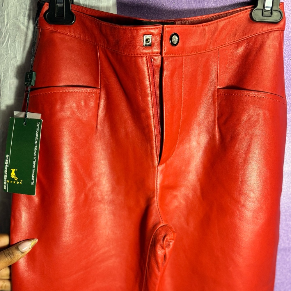 Red Women's Leather Pants – Brand: